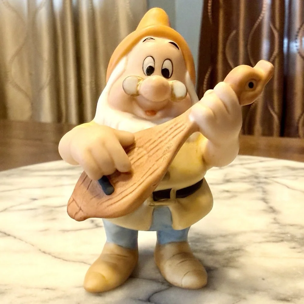 5pc VTG 90s Disney Snow White Seven Dwarfs Music Figurine Grumpy Happy Dopey Doc - Picture 6 of 11